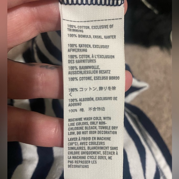 Early to Mid-2000s Hollister Babydoll Tube Top w/ White and Navy Stripes, Size S - Picture 5 of 5